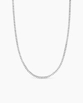 Tennis Necklace in 18K White Gold with Diamonds, 3mm